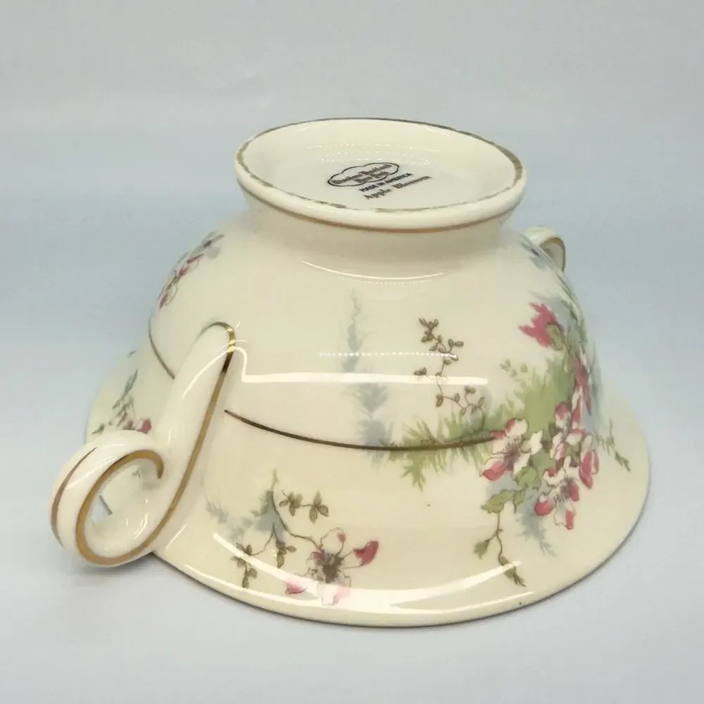 Theodore Haviland New York Apple Blossom Sugar Bowl No Lid Gold Trim USA Made